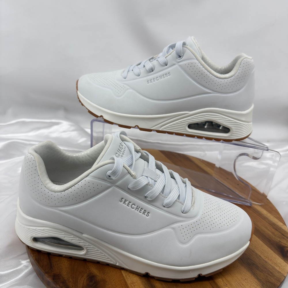 Skechers Uno Stand on Air Mens 10 White Synthetic Extra Wide Sneakers 73690EW